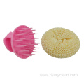 Round Cleaning Scrubber with Plastic Handle